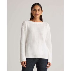 Quince 100% Cotton Fisherman Ivory Sweater, size S